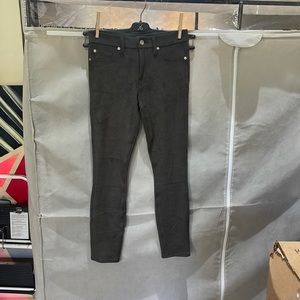 Grey suede skinny jeans -7 for all man kind